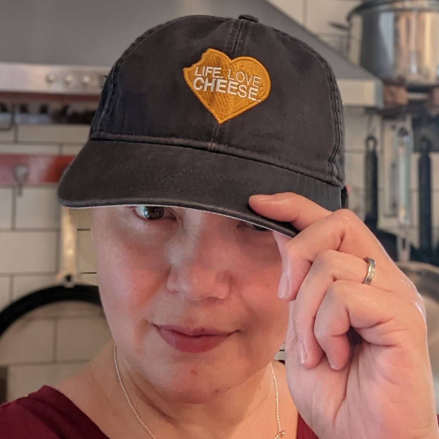 Merch: Life Love Cheese Heart Hat